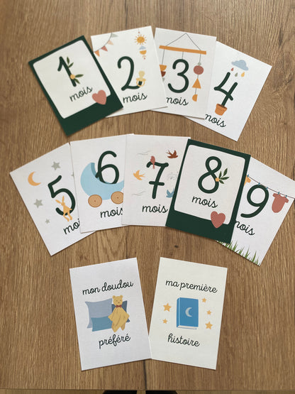 16 cartes étapes bébé