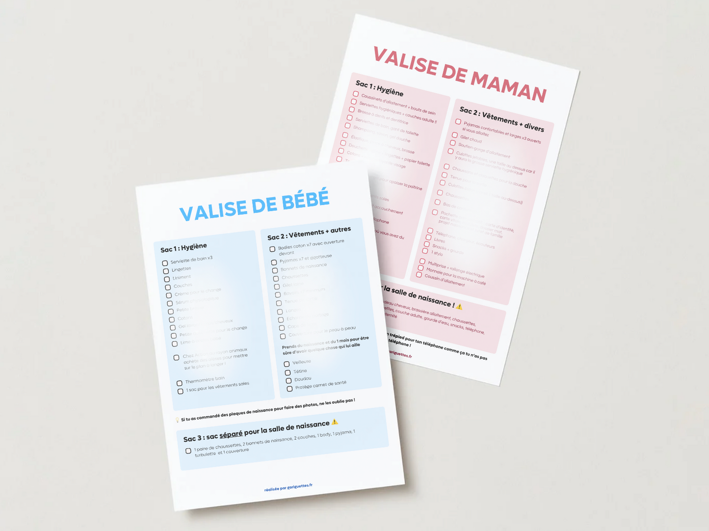 Liste de maternité et salle de naissance