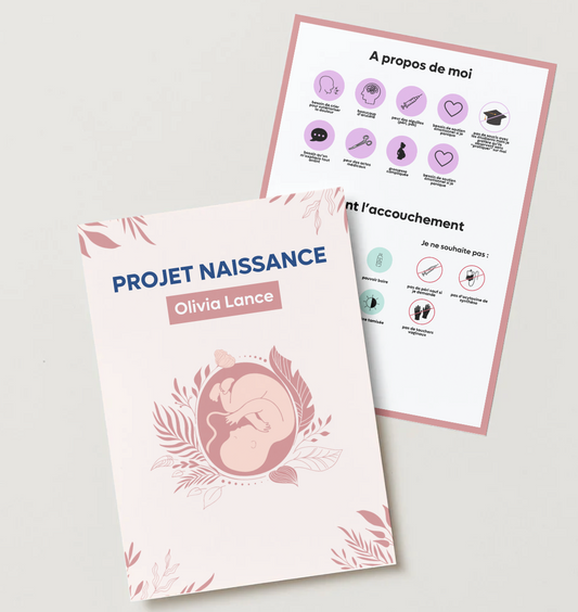 Projet de naissance modifiable sur Canva.